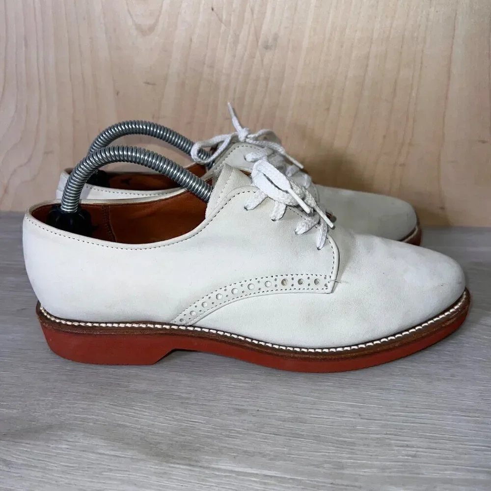 Brooks Brothers Cream Suede Oxfords W3005 Women's 6.5 (Narrow AA)‎